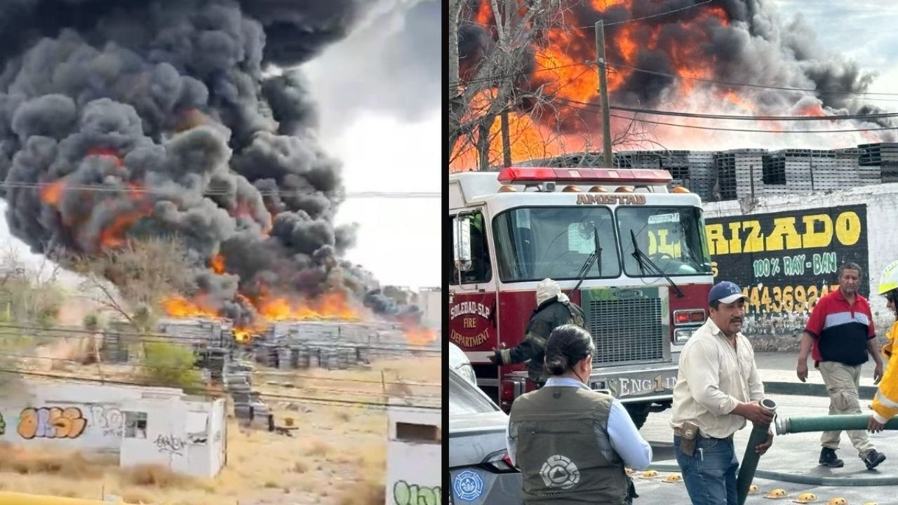 Desalojan a Cerca de Mil Personas del Centro de San Luis Potosí por Fuerte Incendio en Tarimera | VIDEO