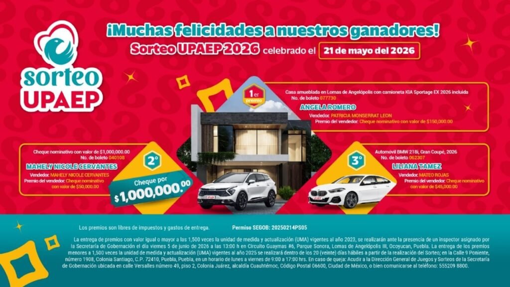 Sorteo UPAEP 2026